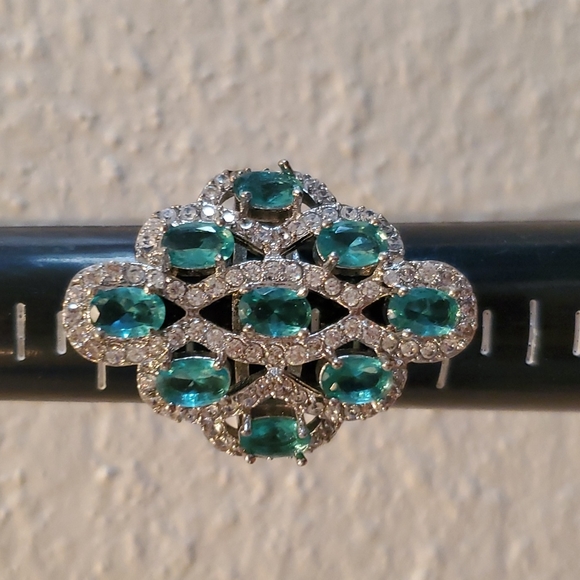 unbranded Jewelry - Sterling Silver Large Blue Topaz Ring 7